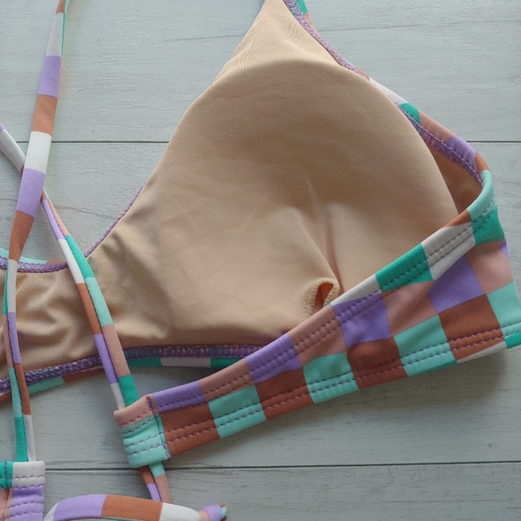 Cotton On BODY NEW Multi Check Bikini Top - Picture 6 of 10